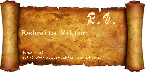 Radovits Viktor névjegykártya